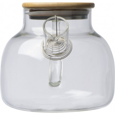 Logo trade corporate gifts picture of: Glass jug with bamboo lid FRANKFURT 1000ml