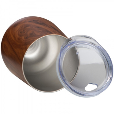 Logo trade corporate gifts image of: Stainless steel mug with wooden look BRIGHTON 380 ml