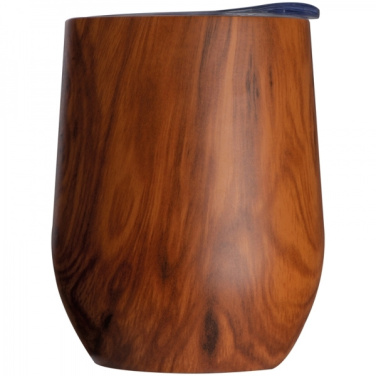Logotrade promotional gift picture of: Stainless steel mug with wooden look BRIGHTON 380 ml