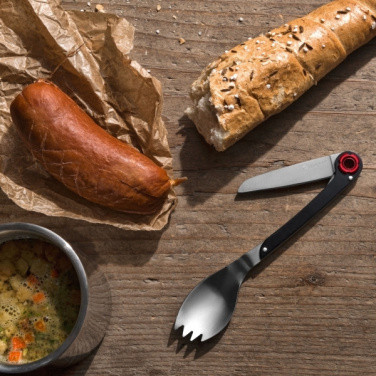 Logotrade promotional giveaway image of: Multifunctional spoon LATEMAR Schwarzwolf