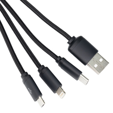 Logo trade business gift photo of: 3in1 long cable with elighted logo for engraving, W201TG