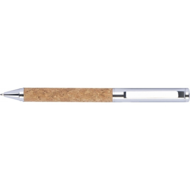 Logotrade promotional item image of: Twist-ballpen metal and cork LILLEHAMMER