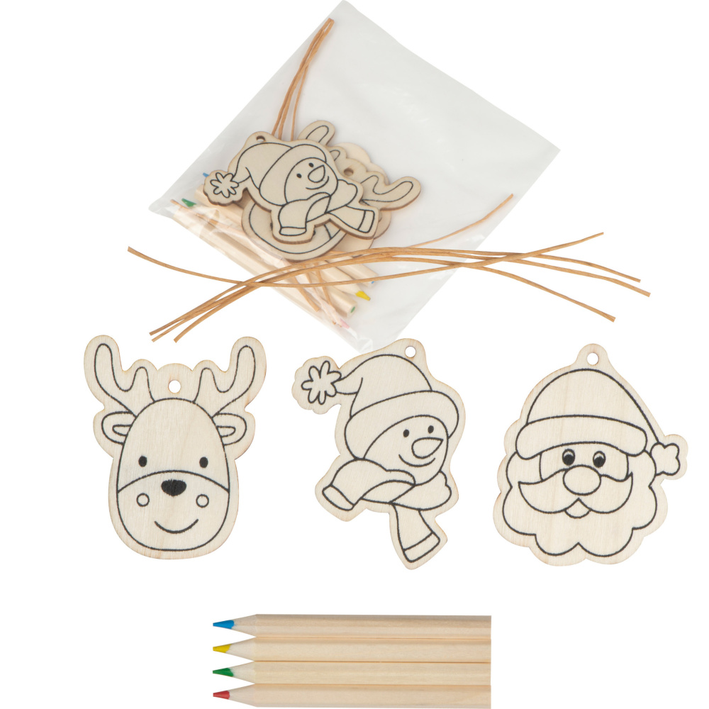Logo trade promotional merchandise image of: Christmas tree tag painting set DRESDEN