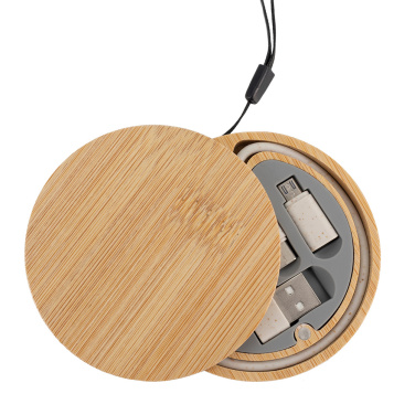 Logo trade advertising products image of: 4in1 cable in wooden case, LH-ZM01