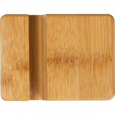 Logotrade promotional item image of: Bamboo smartphone holder SAN SEBASTIAN