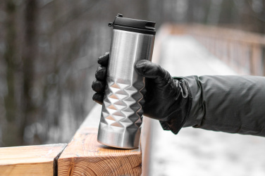 Logo trade corporate gifts image of: Thermal stainless steel mug SANTANDER 500 ml