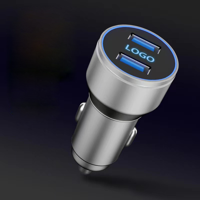 Logo trade promotional items image of: Car charger with enlighted logo for engraving