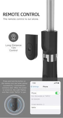 Logo trade promotional products image of: Selfie stick with tripod, K06