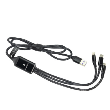 Logo trade promotional giveaway photo of: 3 in 1 cable with elighted logo Pierre Cardin