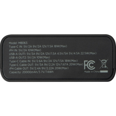 Logotrade promotional items photo of: Power bank 20 000 mAh MARABELLA MoLu