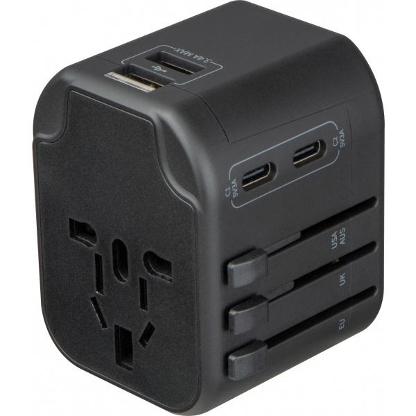 Logo trade business gifts image of: Travel Adapter Maracena