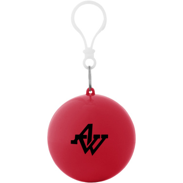 Logo trade promotional gifts image of: Xina rain poncho in storage ball with keychain