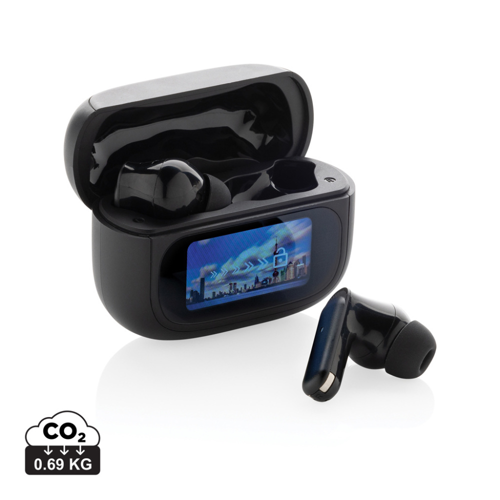 Logotrade promotional item picture of: Airtune RCS recycled plastic ANC earbuds with touch screen