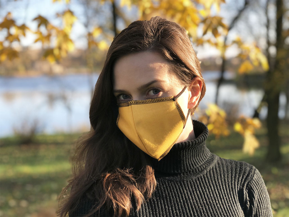 Logo trade promotional products image of: BLACK-BLACK cotton face mask 140116500