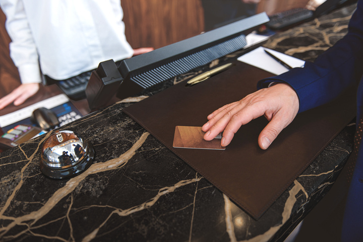 Logo trade promotional giveaways image of: Reception desk blotter 1131119