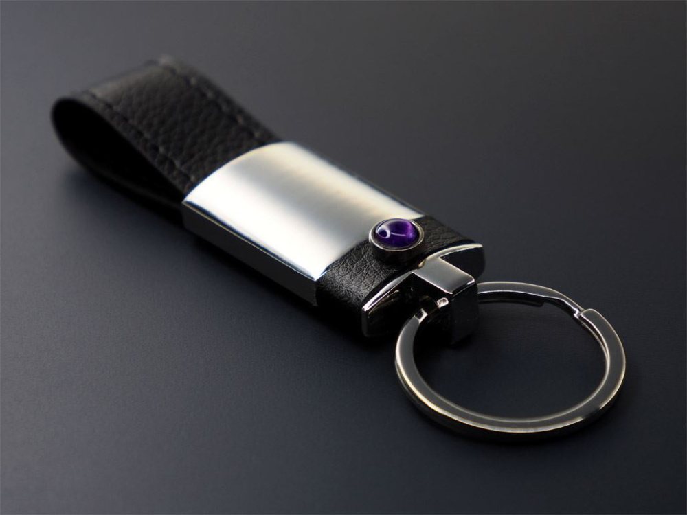 Logo trade promotional items image of: Amethyst Keyring 1296095