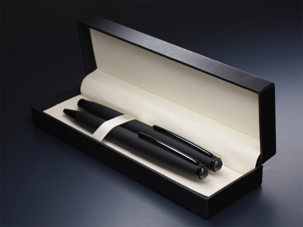 Logo trade corporate gifts image of: Obsidian stone Pen set 1290036