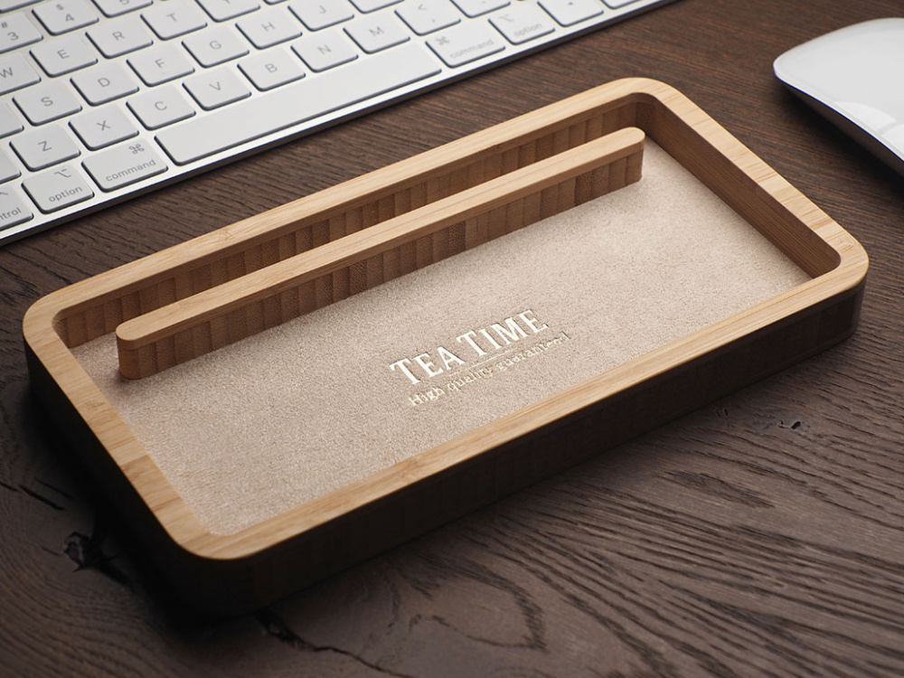 Logo trade corporate gifts image of: Wooden desk organiser 1850292