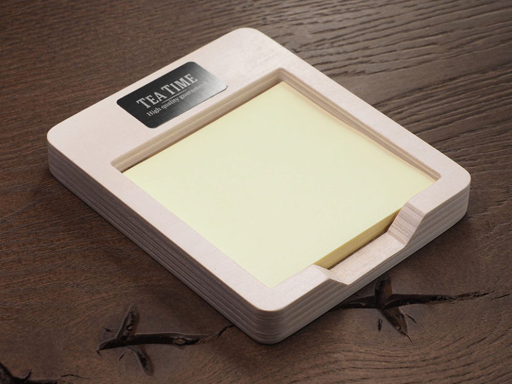 Logo trade corporate gift photo of: Wooden memo card box 1832121