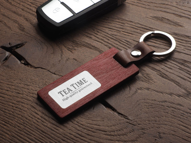 Logo trade promotional items image of: Wooden keyring 1853121