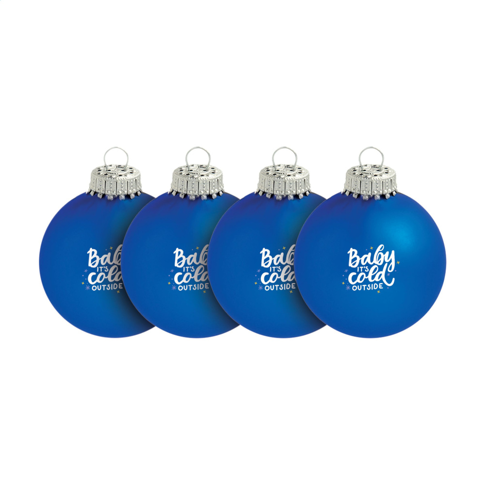 Logo trade promotional giveaway photo of: Christmas Bauble Ø 6 cm - set of 4 - Made in Europe