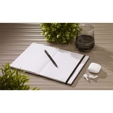 Logo trade promotional merchandise photo of: Bamboo Journal Naked Spine Paper Notebook Black A5