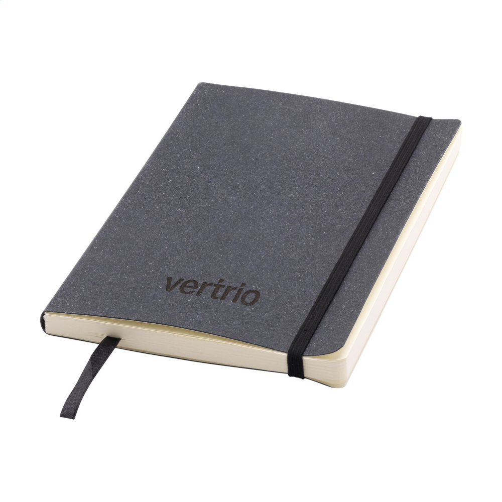 Logo trade promotional gifts image of: Monti Recycled Leather - Paper Notebook A5