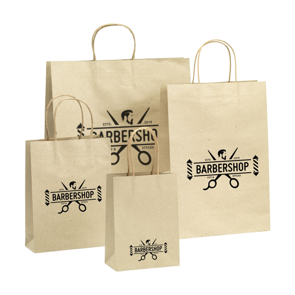 Logotrade promotional item picture of: Leaf It Bag recycled grass paper (120 g/m²) M