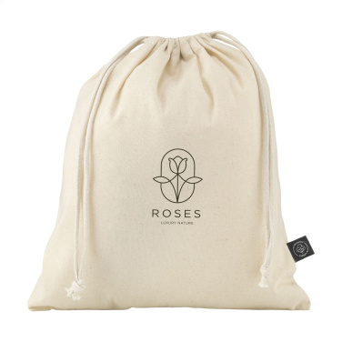 Logo trade advertising product photo of: Gift Pouch Natural GRS Recycled Cotton (150 g/m²) M