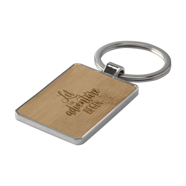 Logotrade promotional item image of: Bamboo Key Rectangle keyring