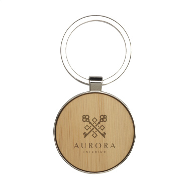 Logo trade corporate gifts picture of: Bamboo Key Circle keyring