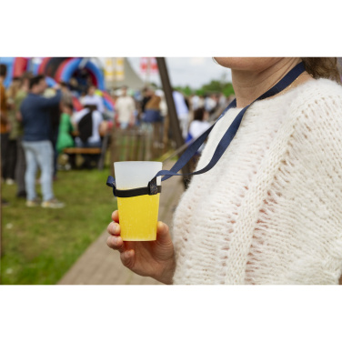 Logotrade promotional products photo of: Lanyard Sublimation RPET 1.5 cm with Cup holder