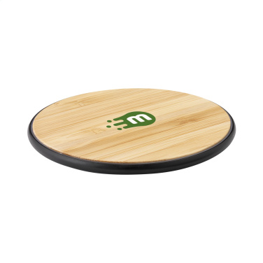 Logo trade promotional giveaways image of: Bamboo 10W Wireless Charger wireless fast charger