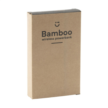 Logo trade advertising products image of: Bamboo 8000 Wireless Powerbank wireless charger