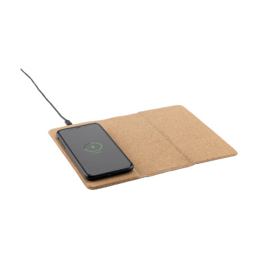 Logo trade promotional giveaways image of: Cork Wireless Charging Mousepad