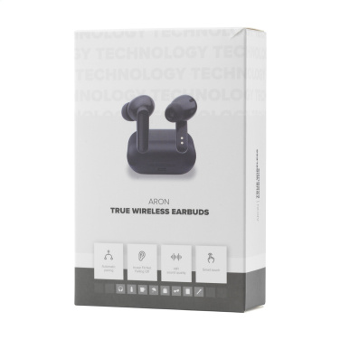 Logo trade promotional gifts image of: Aron TWS Wireless Earbuds in Charging Case