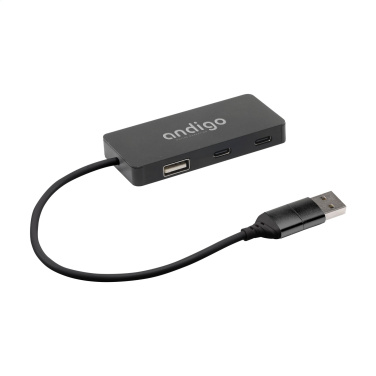 Logo trade promotional gifts image of: Tecco GRS Recycled Alu USB Hub