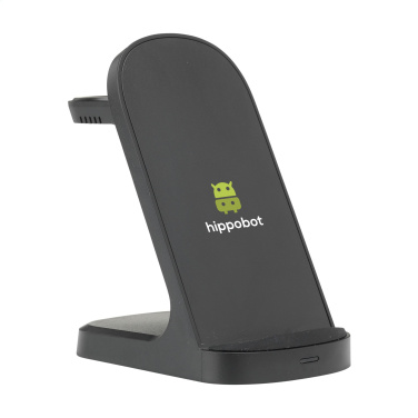 Logotrade promotional product picture of: Triple-Up RCS Recycled ABS Wireless Charger Stand