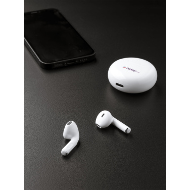 Logo trade promotional merchandise image of: Calypso RCS Recycled Wireless Earbuds