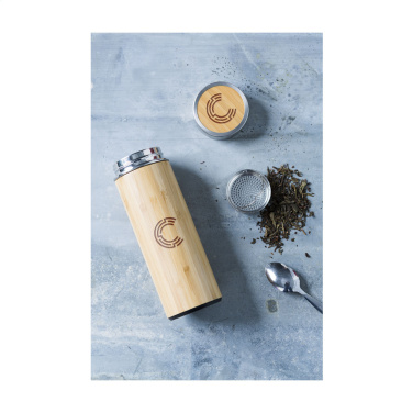 Logo trade promotional merchandise photo of: Osaka 360 ml bamboo thermo bottle/thermo cup