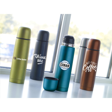 Logotrade promotional item image of: Frosted Bottle RCS Recycled Steel 500 ml thermo bottle