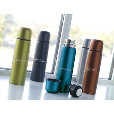 Logo trade promotional gift photo of: Frosted Bottle RCS Recycled Steel 500 ml thermo bottle