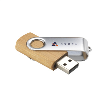 Logotrade advertising product image of: USB Twist Bamboo 64 GB