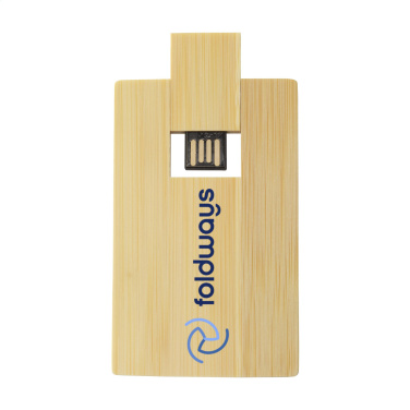 Logotrade promotional merchandise image of: CreditCard USB Bamboo 32 GB