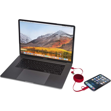 Logotrade promotional products photo of: Alasia 5-in-1 100 cm recycled plastic and aluminium retractable data sync and 45W fast charge cable