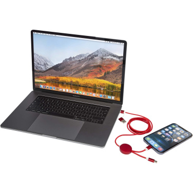 Logo trade advertising products picture of: Alasia 5-in-1 recycled aluminium and plastic 150 cm data sync and 27W fast charge cable