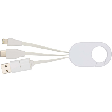 Logo trade promotional items image of: Troop 4-in-1 recycled plastic charging cable
