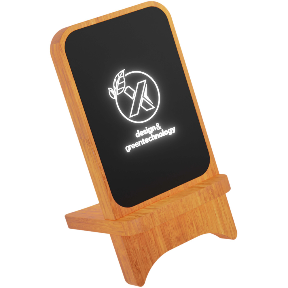 Logo trade promotional giveaways picture of: SCX.design W16 10W light-up wireless wooden stand