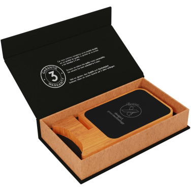 Logo trade promotional product photo of: SCX.design W16 10W light-up wireless wooden stand