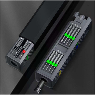 Logo trade promotional merchandise photo of: SCX.design T20 30-piece screwdriver and repair set in aluminium case